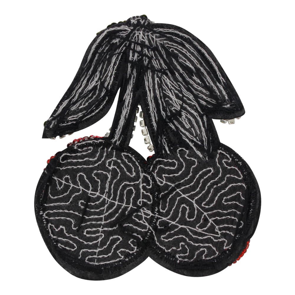 Kirsch-Zitrone Aufnäher Mit Perlen - 2 Stück Stickerei Für Kleidung & DIY