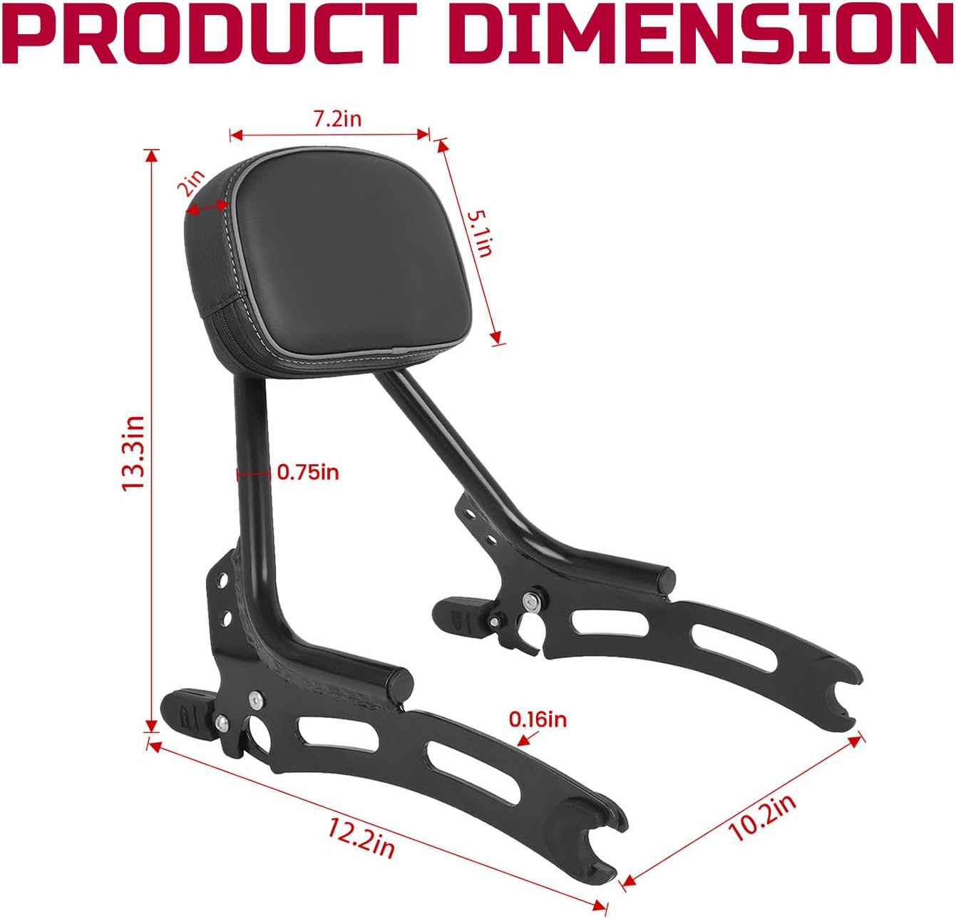 Detachable Upright Passenger Backetst Sissy Bar Luggage Rack Set Replacement for Indian Super Scout Bobber 2025