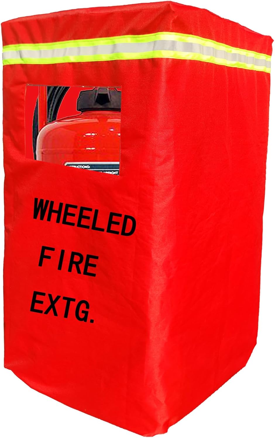 Wheeled Fire Extinguisher Cover, Heavy Duty Cart Protective Cover With Window, Rust-Proof,Frost-Proof,Rain-Proof Flame-Retardant (Single layer waterproof cloth, 50LB (23"L*26"W*47"H))