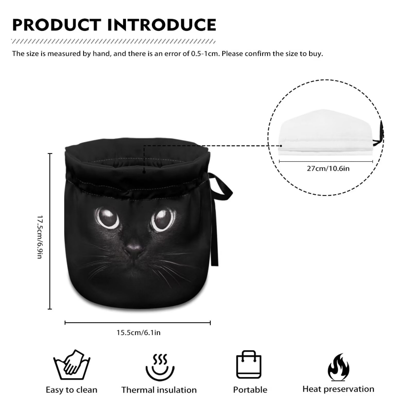 Couvre-théière Lavable Poceacles Motif Chat Noir - Housse Isotherme Théière Polyester Pour Maison, Hôtel & Restaurant