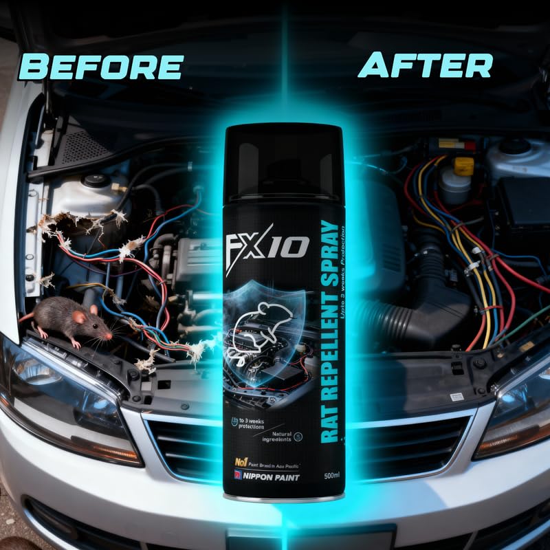 Image of Rat Repellent Spray 500 Ml | Car Engine Protection Spray For Rodent Control | Non Toxic Eco Friendly Formula | Quick Dry Surface Safe Anti Rat Spray Upto 3 Weeks Protection