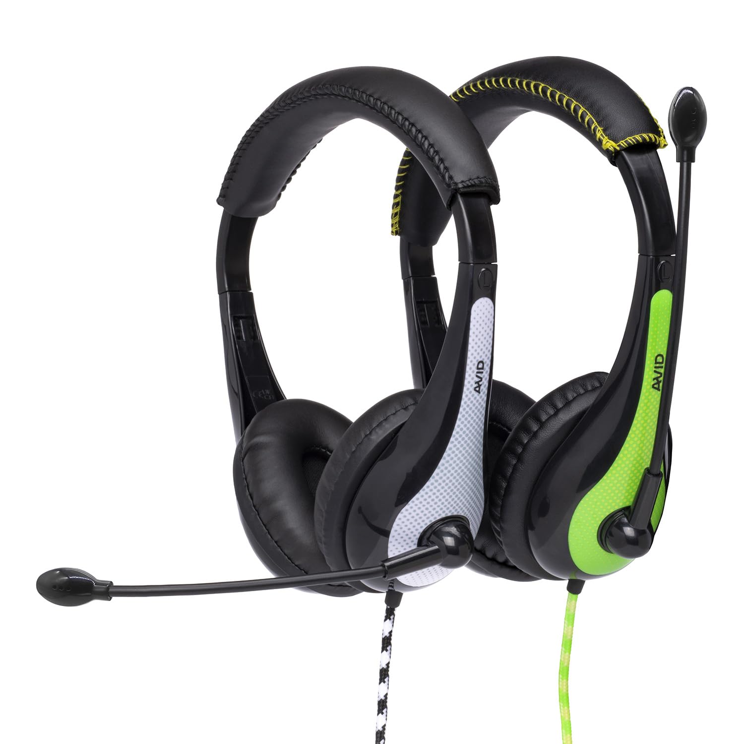 Avid AE-36 zielone nauszne słuchawki stereo z mikrofonem wysięgnika (10-pak)