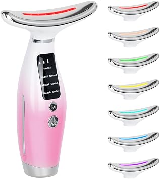 Neck Face Lifting Device, Facial Massager, 45°C EMS Microcurrent Massage