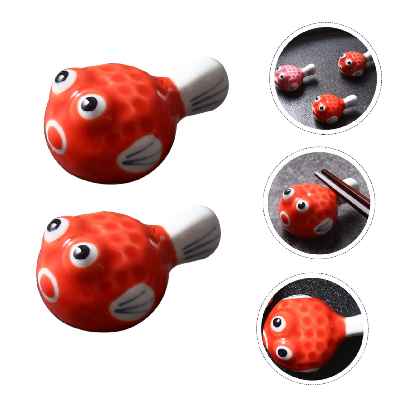 VALICLUD 2Pcs Pufferfish Chopstick Holders Cute Japanese Style Dining Supply for Clean Tabletop Friends Family Stable Base for Home Office Restaurants