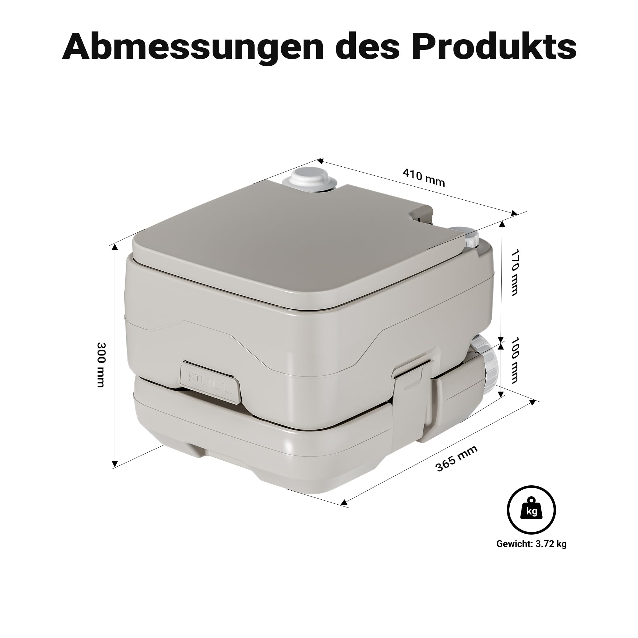 Wiltec Mobile Campingtoilette 10 l, kompakte Camping Toilette, Camping WC mit manueller Pumpe, leicht zu reinigendes Campingklo für Wohnmobil