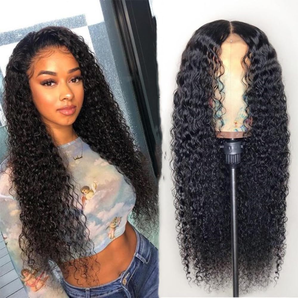 65cm Black Long Natural Hair Wig for Women Wavy Wig for Girls Eid Al-Fitr Front Human Hair Wigs Loose Wave Deep Wave Wig Human Hair Wigs Pre Plucked 360 Lace Frontal Wig