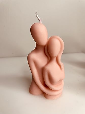 Yellow Petal Couple Candle | Valentine Candle | Strawberry Scented | Peach Color | 100% Soy Wax, 115gm (Peach)