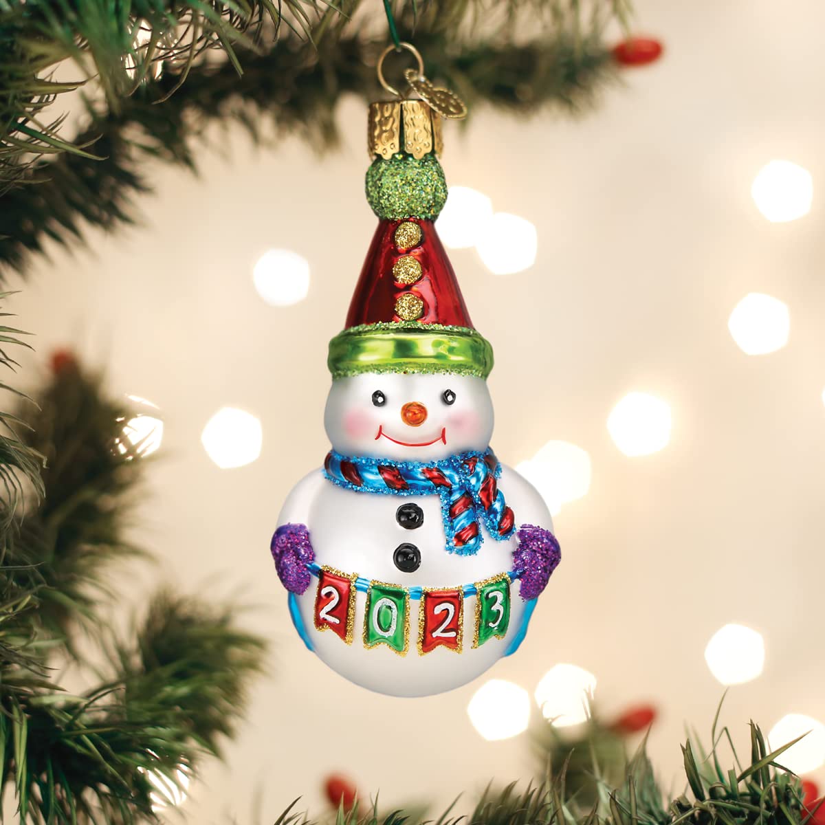 Amazon.co.jp: Old World Christmas 2023 パーティー 雪だるま ガラス