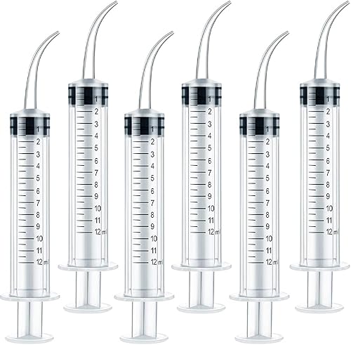Miniatura 6 de Paquete de 6 jeringas de riego dental, jeringas de muelas del juicio con punta curva para dientes