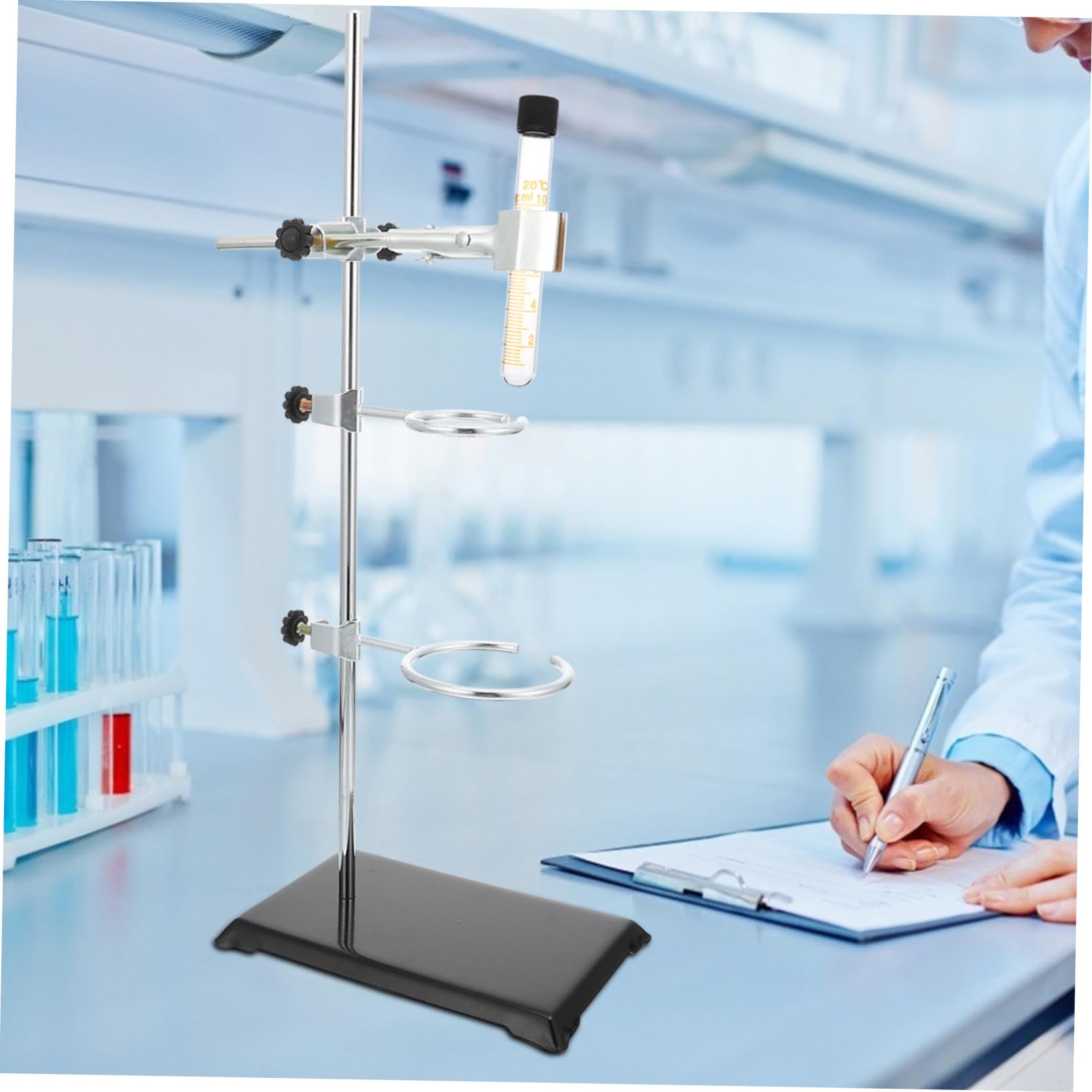 Holibanna Support de Laboratoire avec Base Stable Kit Complet pour Fixation et Support Instruments Chimiques Matériel de Laboratoire pour Expériences de Filtration et Chauffage