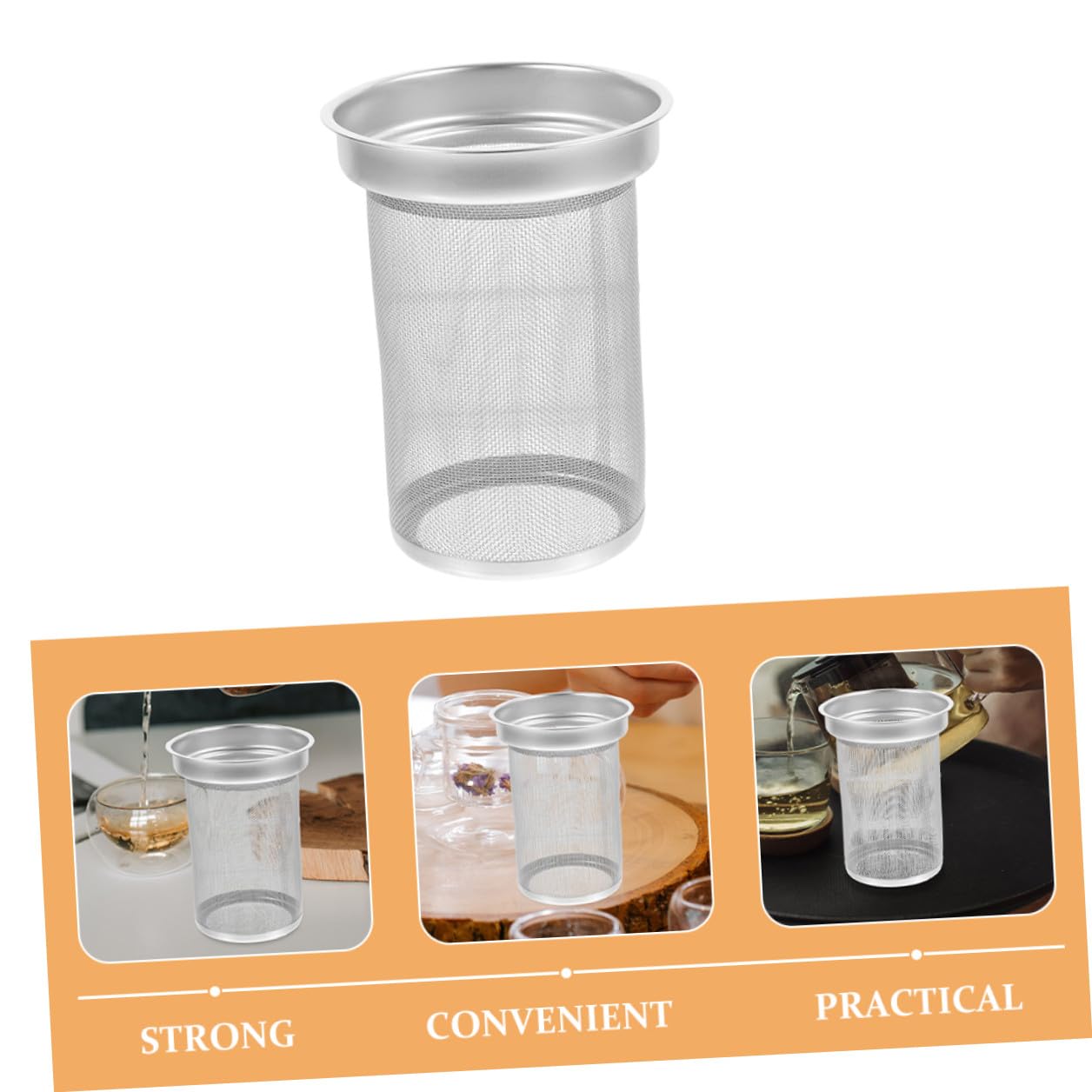 Infuseur à Thé En Acier Inoxydable 7,4x6,7 Cm Passoire Filtre Métal Maille Fine Pour Thé En Vrac Usage Domestique Infusion Et Tisane