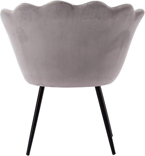 Miniatura 7 de Kmax Silla de ocio de terciopelo para sala de estardormitorio, silla tapizada de mediados de siglo moderna con patas de metal negro, silla de