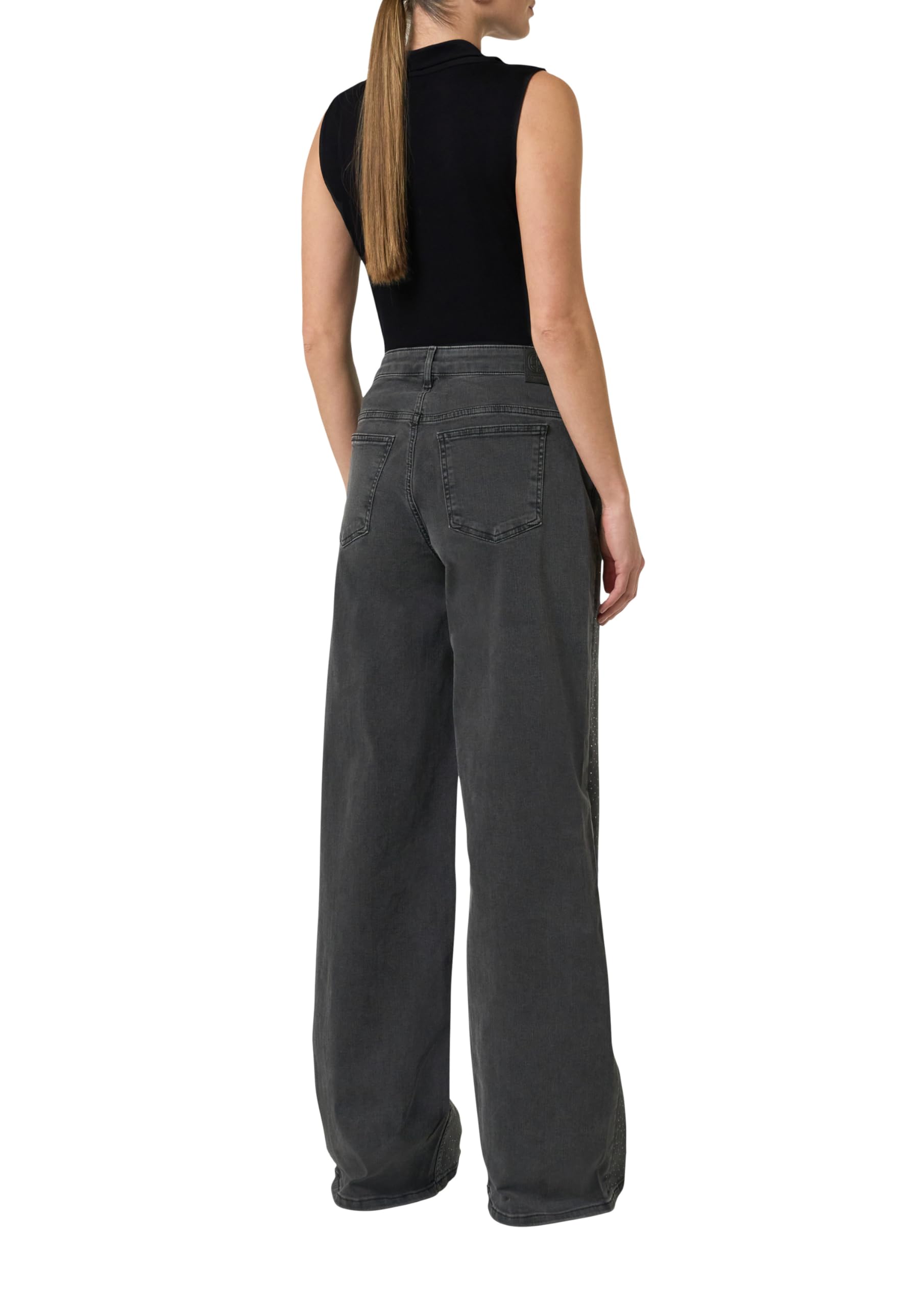 Comma Damen Top mit Wasserfallkragen T-Shirt
