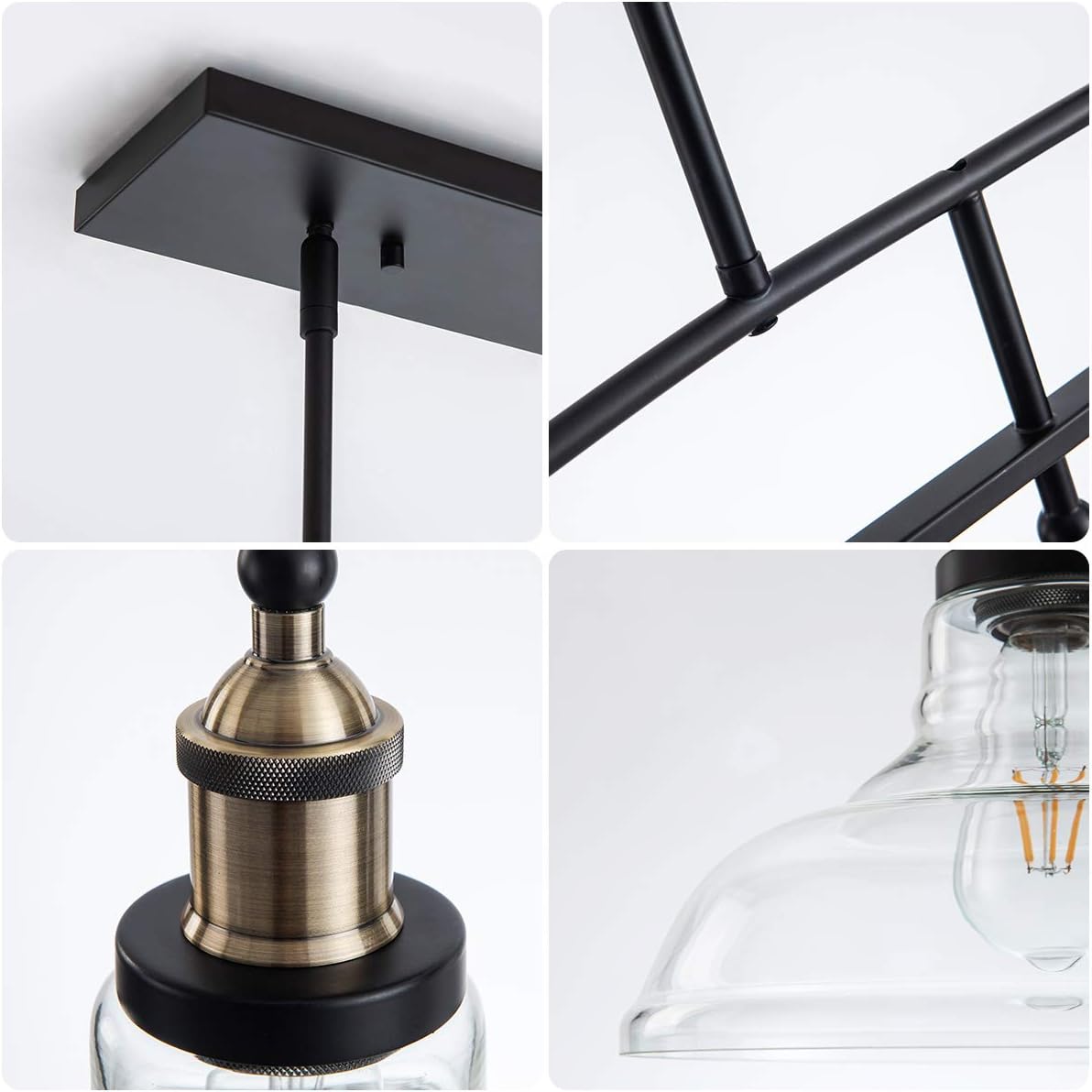 Chеареѕt 🛒 Modern 3-Light Pendant Lighting ,Adjustable Kitchen Island Lights Hanging Height Lamps with Glass Shade Linear Chandelier Ceiling Light for Dining Living Open Kitchen Room Bеѕt Sеllеr Modern 3-Light Pendant Lighting ,Adjustable Kitchen Island Lights Hanging Height Lamps with Glass Shade Linear Chandelier Ceiling Light for Dining Living Open Kitchen Room