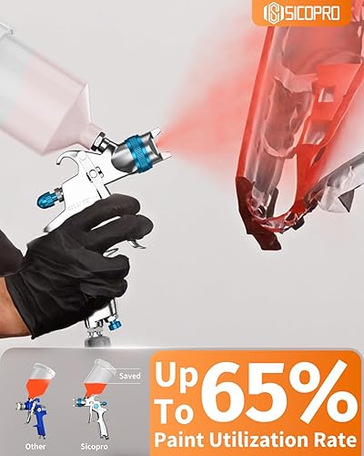 Miniatura 4 de HVLP - Pistola pulverizadora de pintura, pulverizador de pintura de aire para pintura de casas, automóviles, pistolas de pintura automotriz,