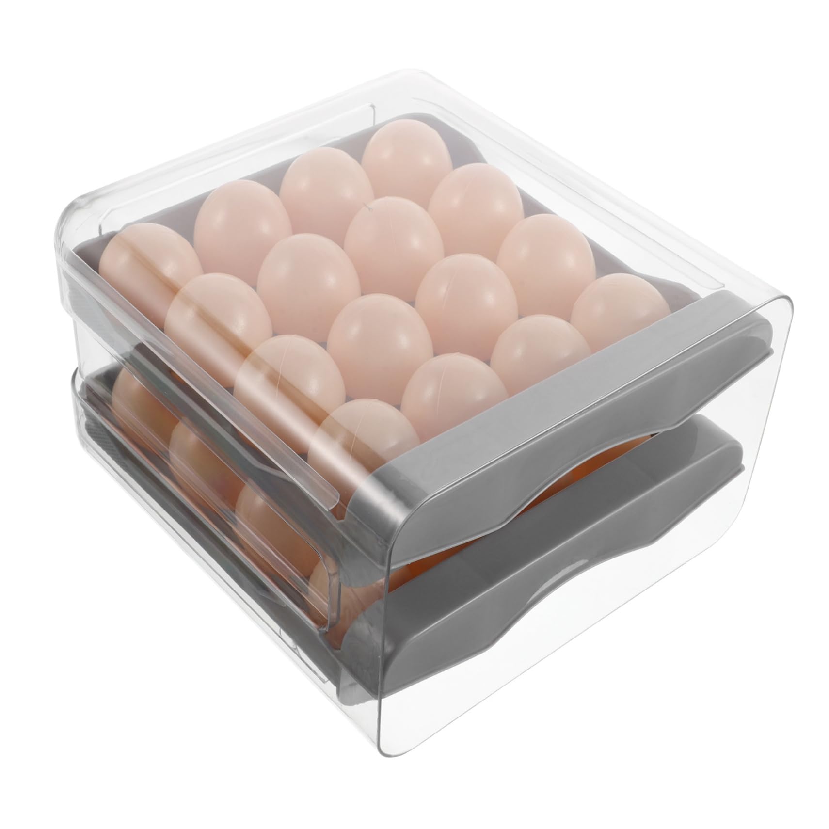 Gatuida Caja Para Guardar Huevos De Doble Capa Rejillas Transparente Para Refrigerador y Cajón De Cocina Organizador De Huevos Estante Para Guardar