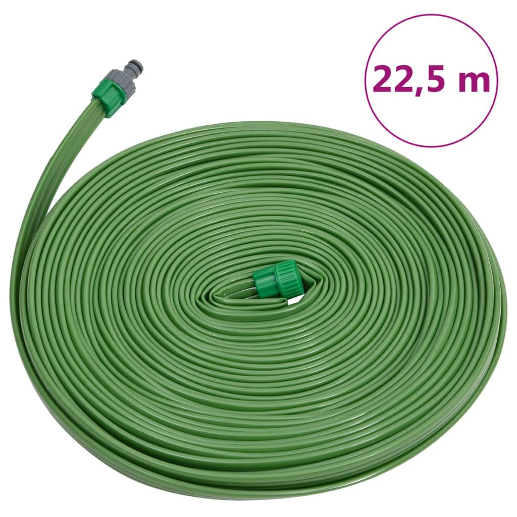 Manguera de riego de 3 tubos verde de 22,5 m de PVC, manguera de aspiración reforzada para bombas