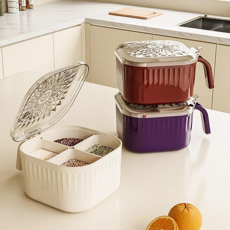 Integrated Multi Compartment Kitchen Seasoning Container for Home Use Detachable