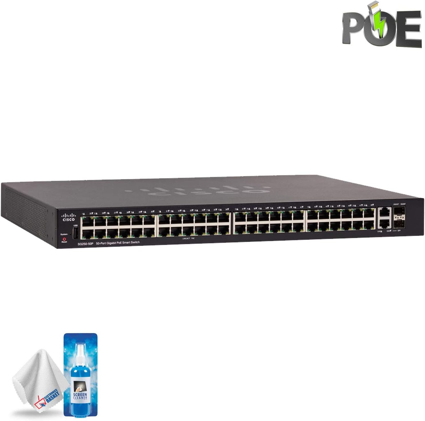 Cisco SG250X-48P Gigabit PoE with 4-Port 10-Gigabit Smart Switch Kit