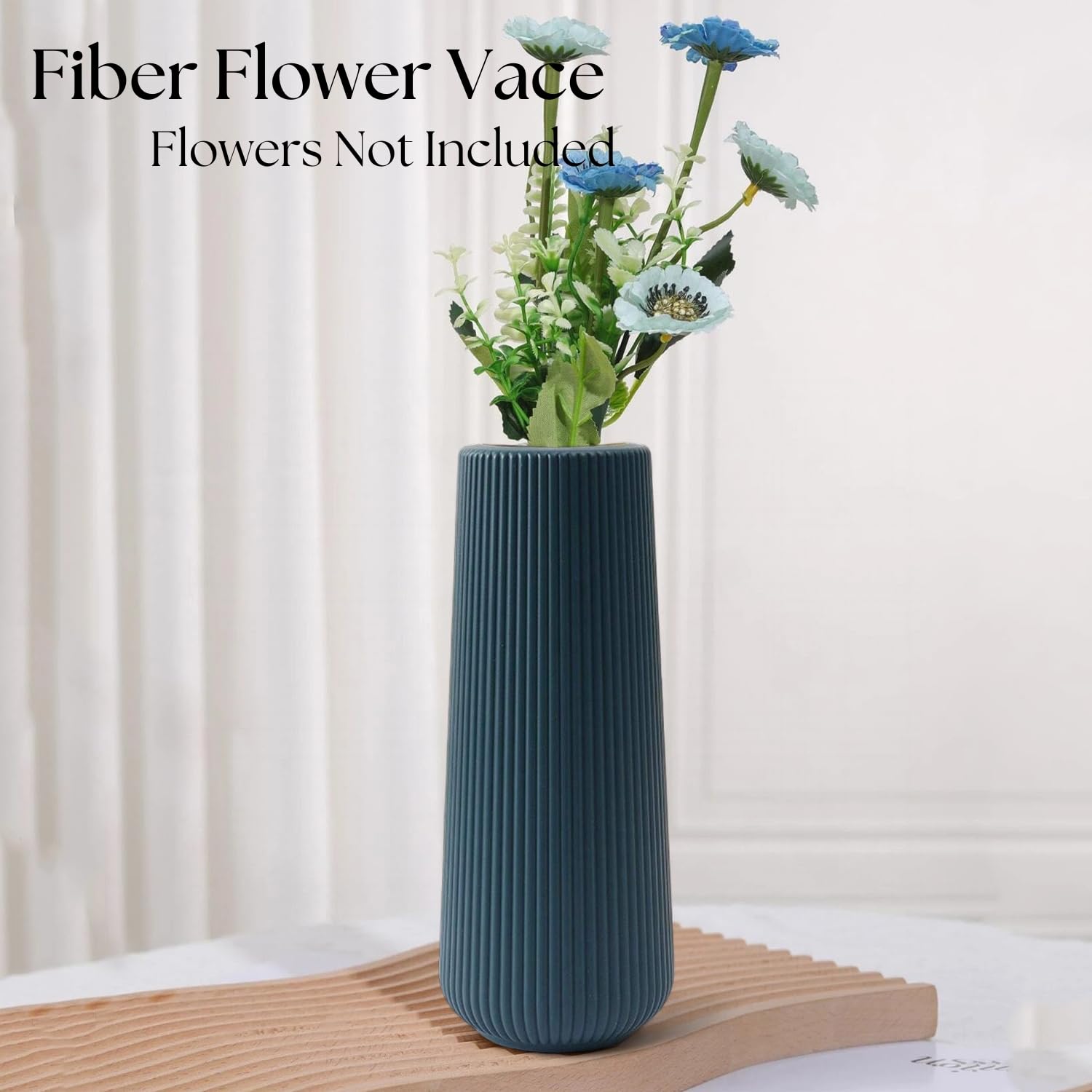 Blue Plastic Flower Pot - Unbreakable Vase for Home Decor -2