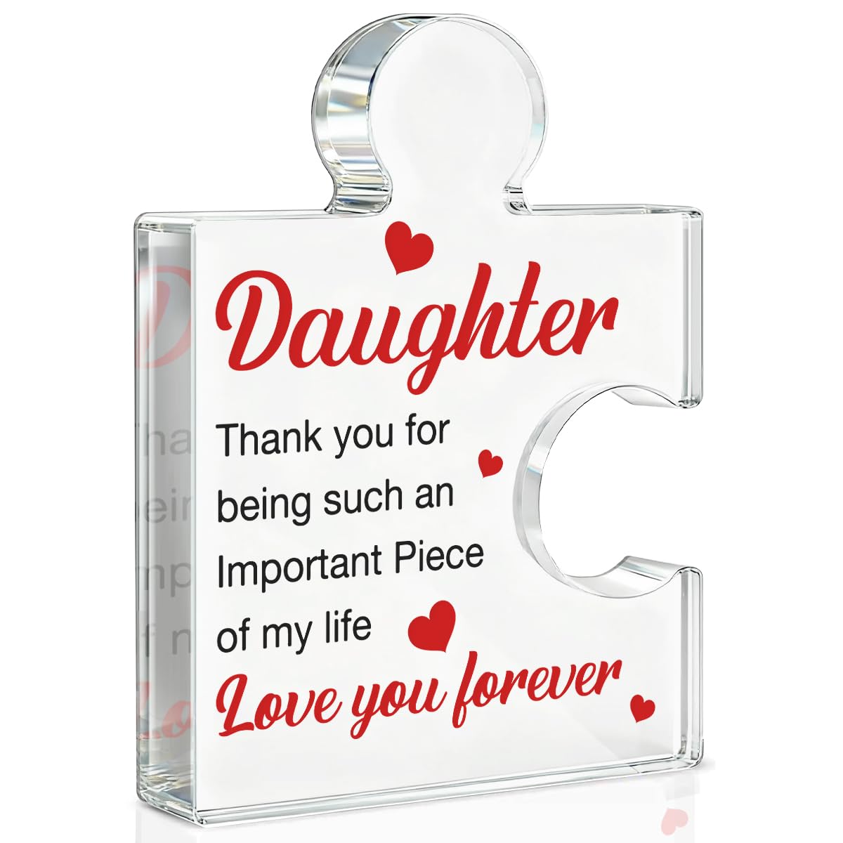 Daughter Gifts from Mom Dad Mother Father, Gifts for Daughters Appreciation Birthday Christmas Adult Wedding, Daughter Acrylic Puzzle Piece Plaque