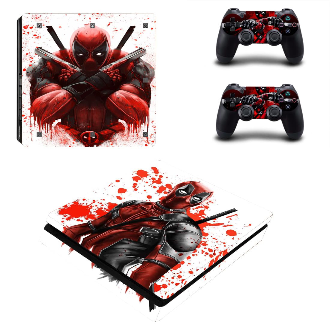 Vinyl Decal Skin Stickers DP Cover for PS4 Slim S Console Controllers Super Hero