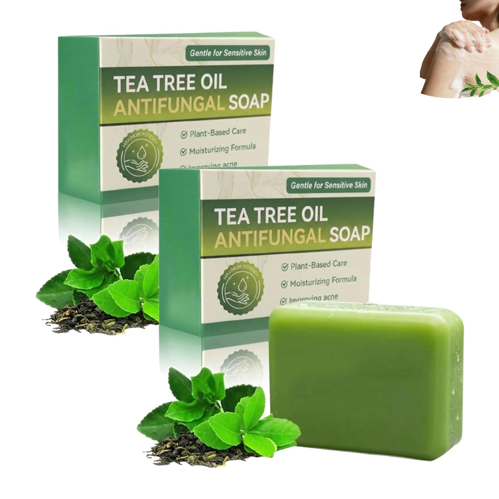Savon Antifongique Naturel Élimine Transpiration Odeurs Traite Démangeaisons Acné Pied d'Athlète Folliculite (2pc)