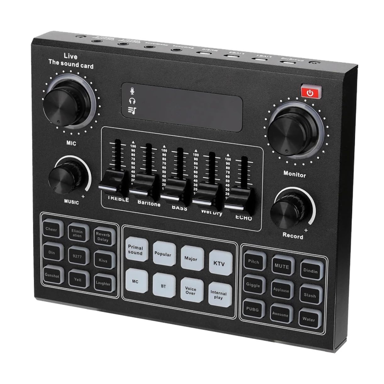 CIMAXIC Portable Phone Sound Card with Voice Modulation Dual Device Support Sound Effects Durable Design for Live Streaming and Audio Mixing