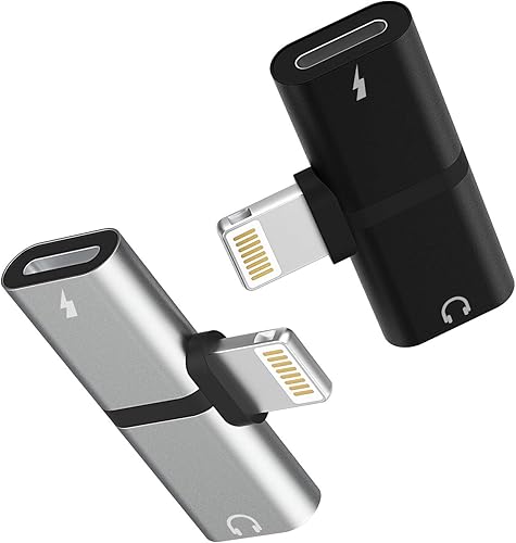 Zoyuzan Adaptador Lightning a audio, funcionalidad 4 en 1, compatible con iPhone 7 y superior, iPad y iPod, salida de audio de cable de cobre,