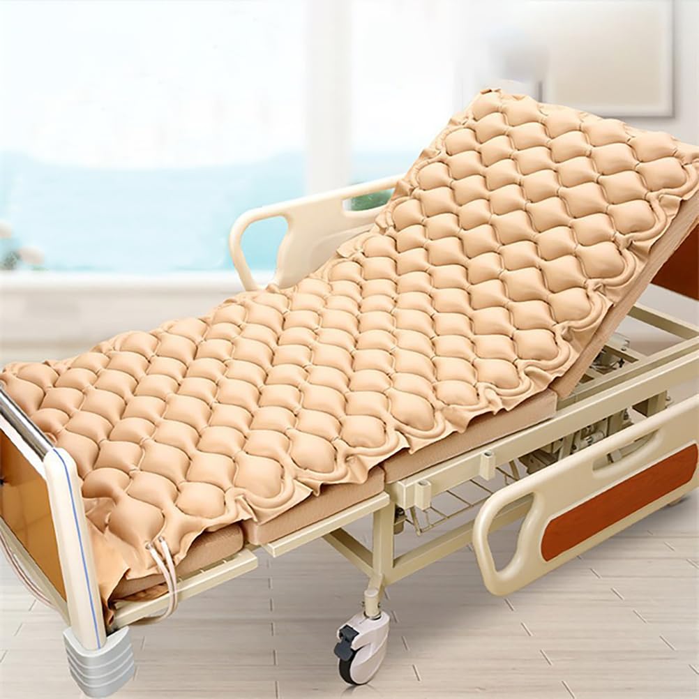Genérico Colchón de Presión Alterna, Colchón de Aire Antiescaras, Colchón de Aire Antiescaras para Camas Domésticas para la Prevención del Lcer Y El Tratamiento de Pacientes Encamados,Beige