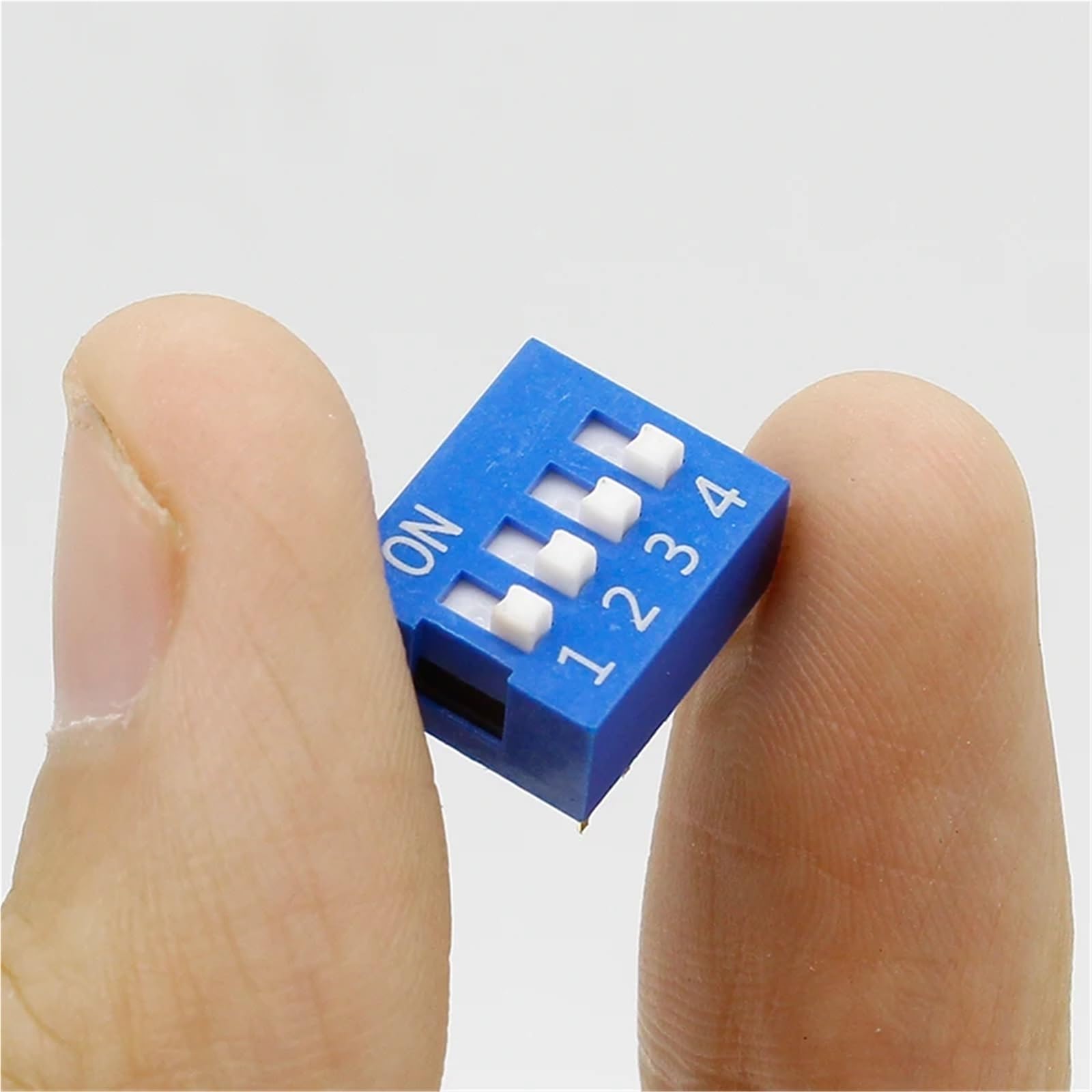 10 piezas 2 filas 8 pines 4P posiciones 2,54mm paso DIP interruptor azul
