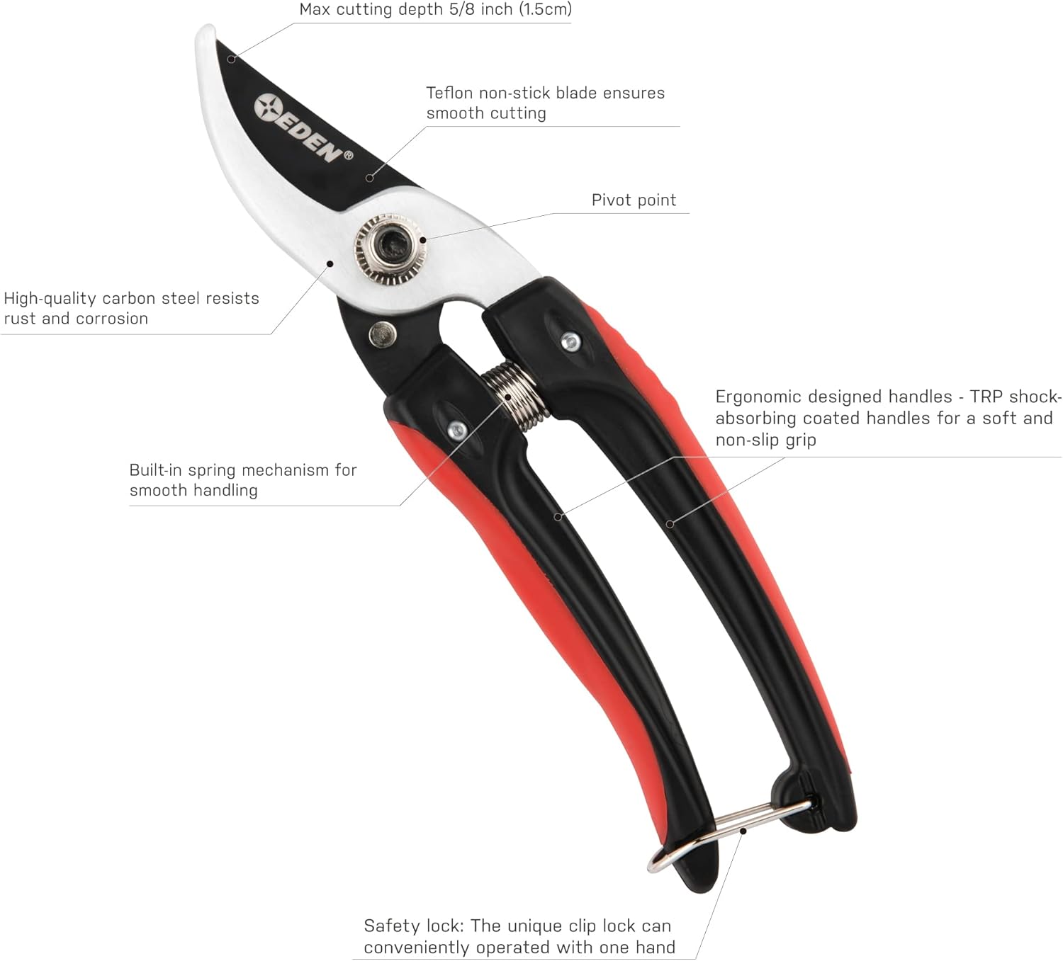 Eden 39005 Bypass Pruning Shears Features