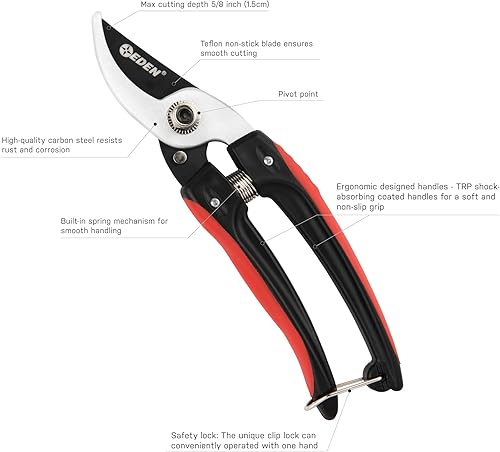 Miniatura 3 de Eden 39005 Tijeras de podar de derivación, diámetro de corte de 58 pulgadas para tallos y ramas