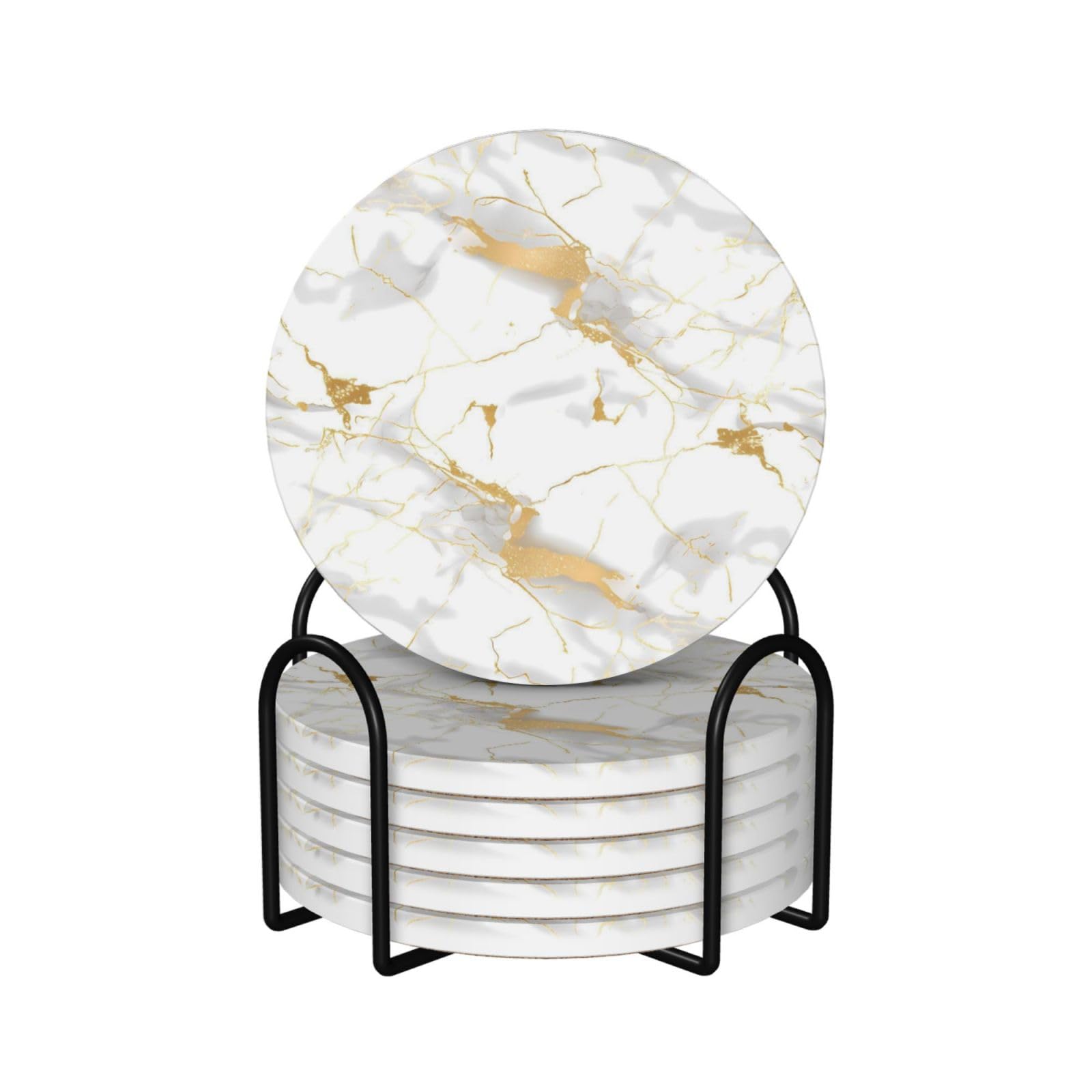 Dessous de verre en céramique avec dos liège et support rond pour protection table cuisine