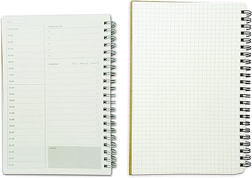 Amazon アウプル デイリー手帳 方眼リングノート 2冊セット B6 Todoリスト付き スケジュール帳 リングノート 開始 日付 フリー デイリー手帳 方眼ノート 文房具 オフィス用品 文房具 オフィス用品