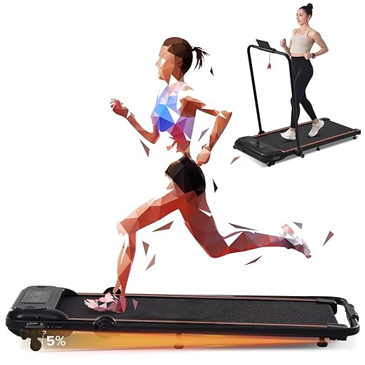 Merax Walking Pad with Handle Bar, Under Desk Treadmill, Max Speed 7.5MPH 2 in 1 Walking Pad Treadmills for Home Office Desk Treadmill for Walking Jogging Running