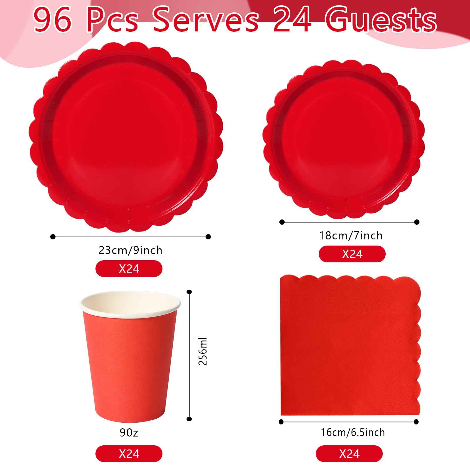 Einweg-Kaffeebecher Mit Deckel – 50 Stück, Kirschblüten-Design | 473 Ml, Rot & Rosa – Perfekt Für Party, Geburtstag & Büro