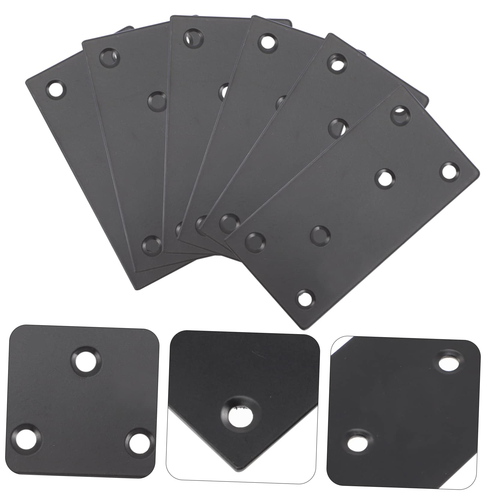 FUNOMOCYA Stainless Steel Mending Plate Corner Brace Bracket Set 6pcs Flat Metal Plates for Wood