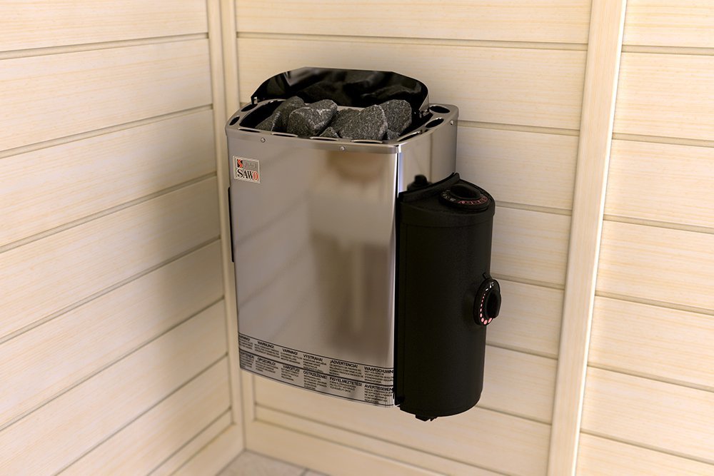 Sauna Poêle Électrique SAWO Mini X NB Trendline 3,6 kW 230V 400V avec Thermostat Minuterie