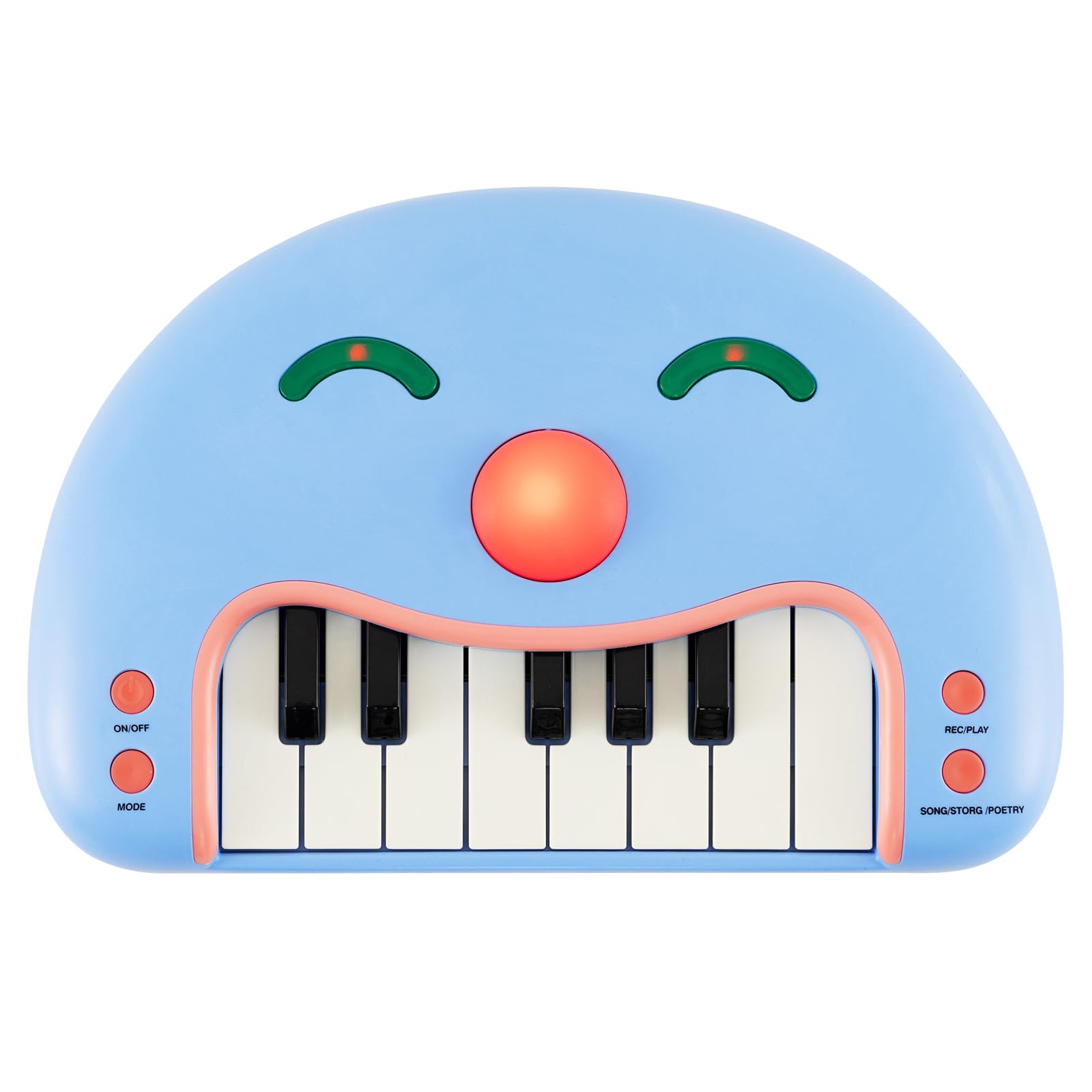 GYMAX 13-Key Kids Piano Keyboard, Children Piano with Light and Record Function, Educational Electronic Keyboard for Boys Girls