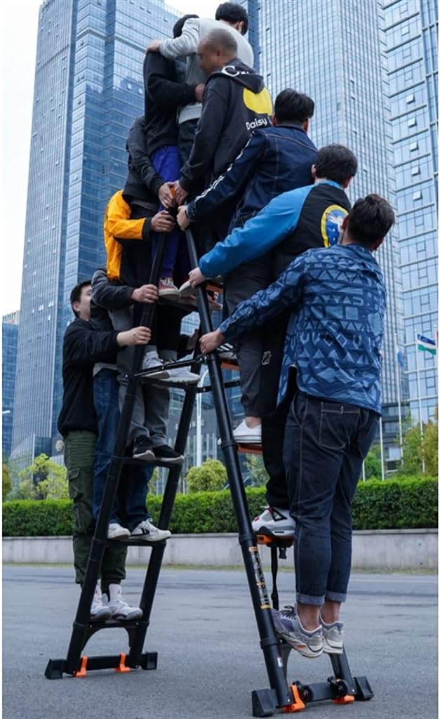 Aluminum Telescoping Ladder, 27 FT One Button Retraction Aluminum Telescopic Extension Extendable Ladder,Slow Down Design (Size : 11ft) (Size : 27ft) : Tools & Home Improvement