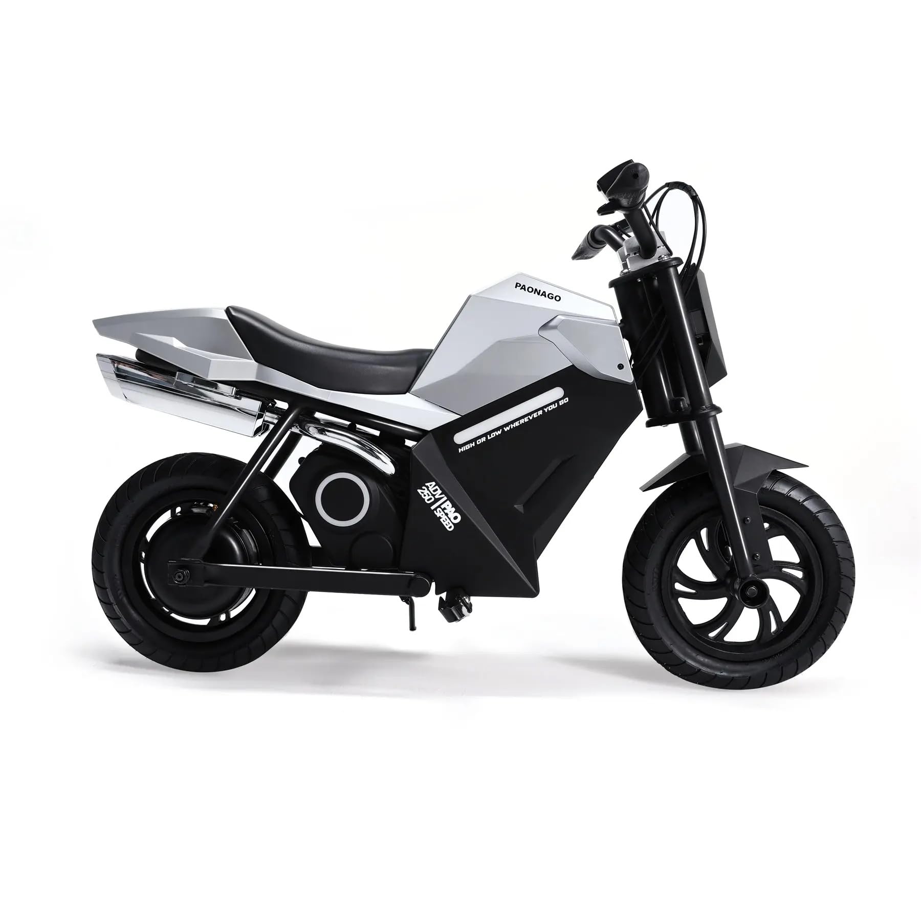 Motocicleta Eléctrica para Niños de 8 a 10 Años con Motor de 250/350 W, 3 Velocidades (8/13/16 km/h), Autonomía de 15 km, Neumáticos de 12,5", Sonidos Realistas y Efecto de Niebla