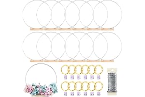 Floral Hoop Centerpieces with LED Fairy Lights for Quinceanera Decorations