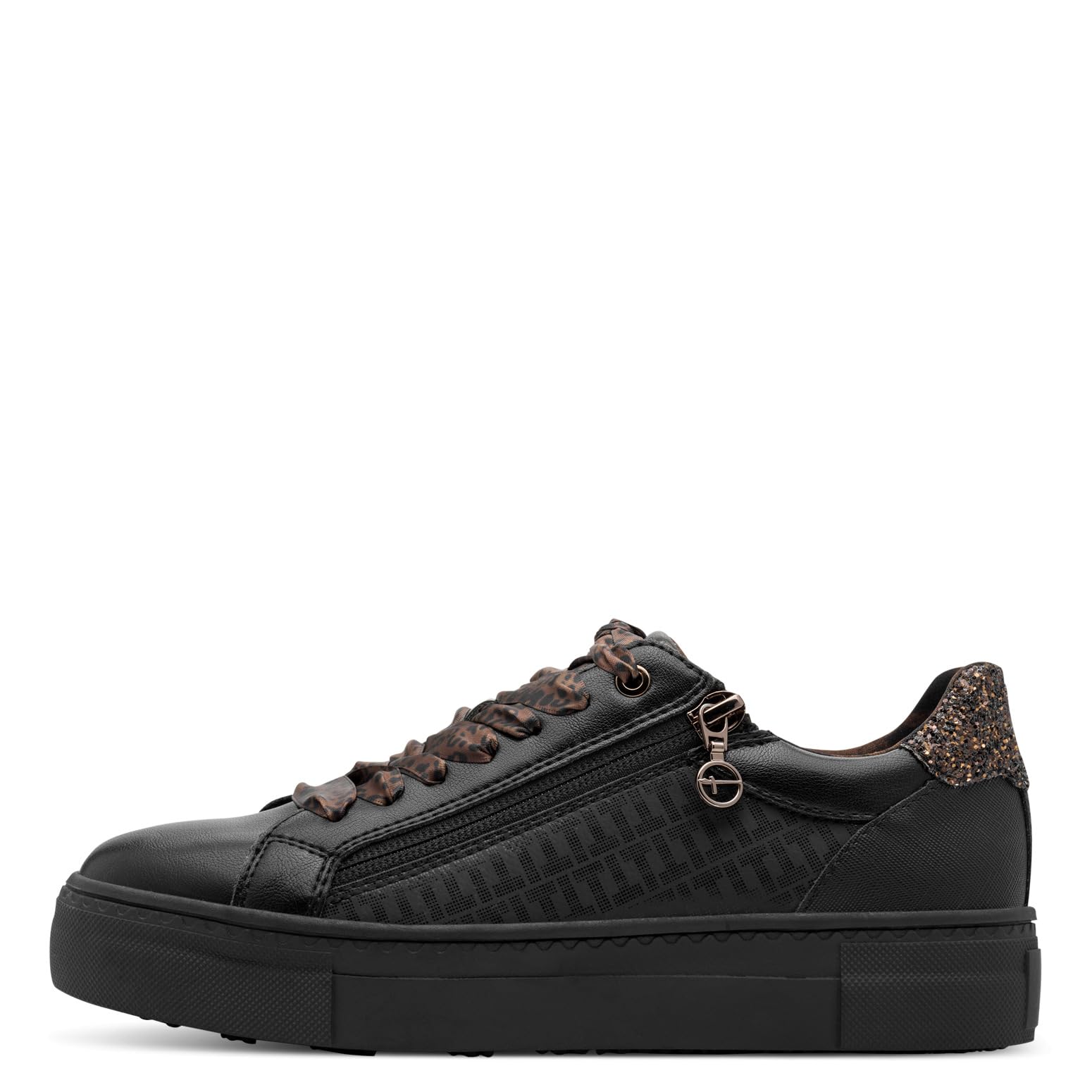 Tamaris Damen Sneaker Synthetik, schwarz, 38 EU – Ansicht 2