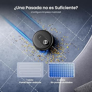 Proscenic Q8 MAX Robot Aspirador y Fregasuelos Potente 8000Pa/200 Min, Robot Aspirador con Sistema de Navegación Láser Inteligente, App y Alexa/Google/Siri, para Moqueta y Pelo de Mascotas/Suelos5