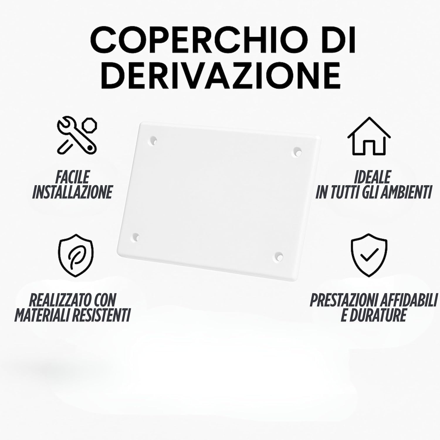 2 Coperchi per Cassetta di Derivazione - Copertura Scatola Elettrica da Esterno - Copri Quadro Elettrico - Disponibile in più misure (198x153 mm)