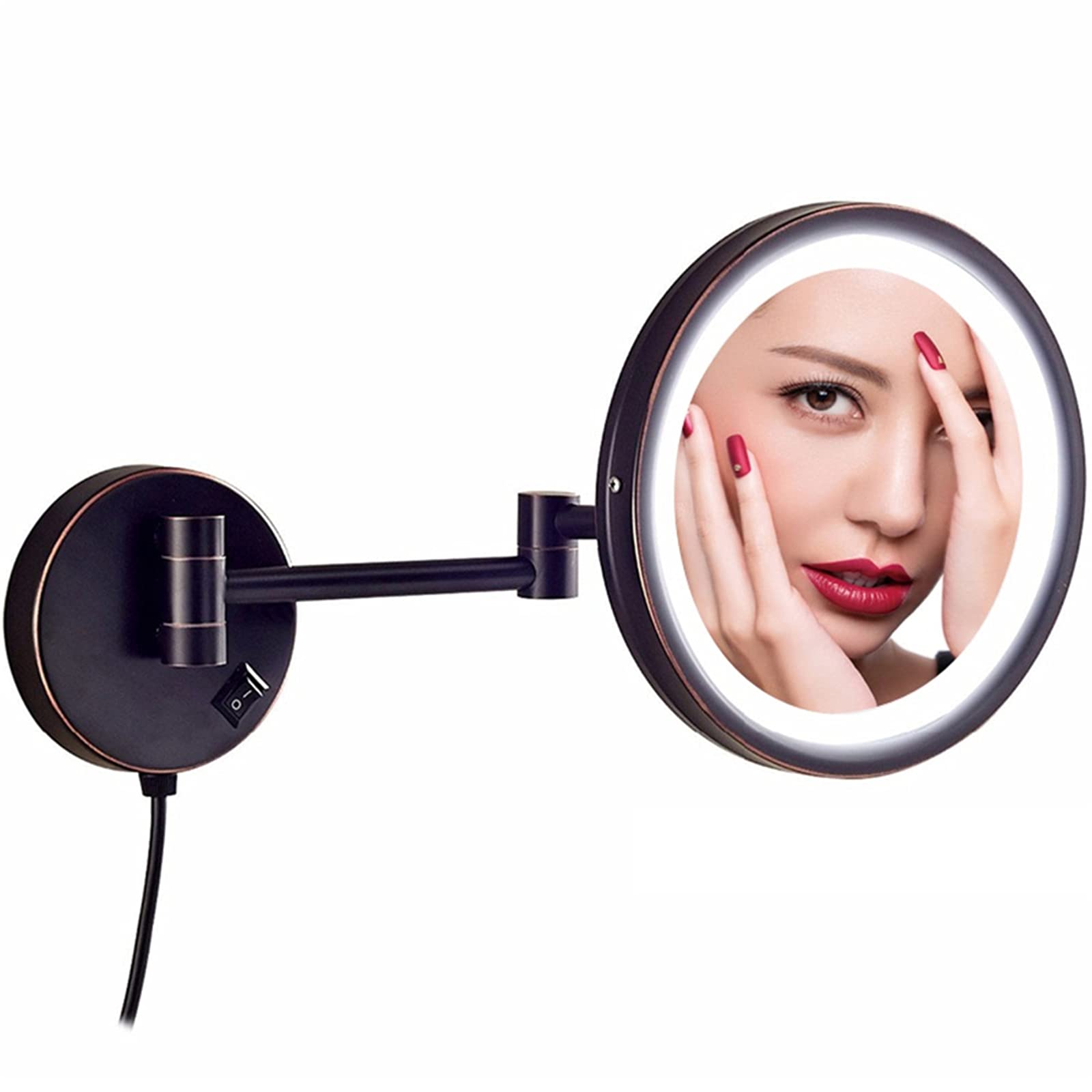 Miroir de maquillage mural LED noir pour illuminer votre routine beauté dans la salle de bain