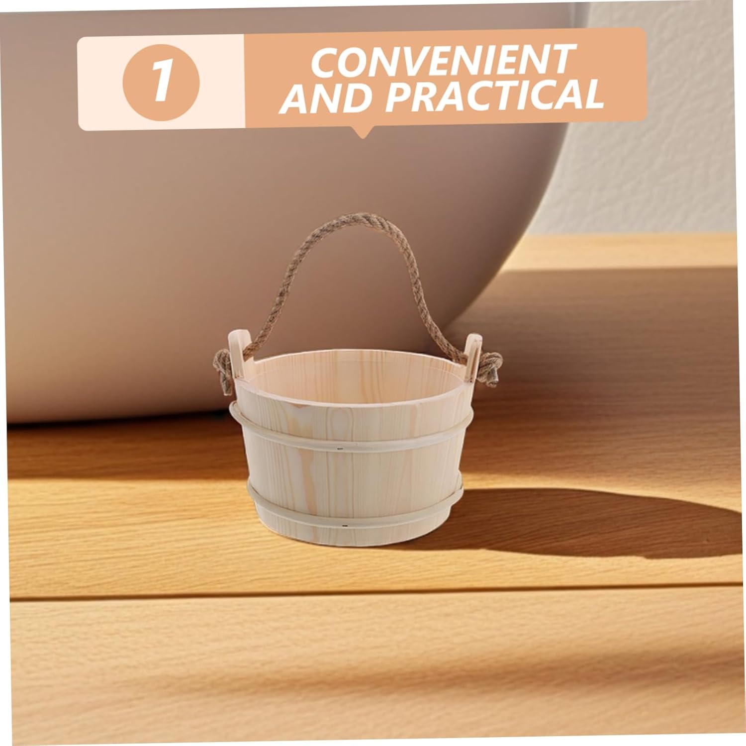 Wooden Sauna Bucket and Ladle Steam Room Capacity Wooden Bath Bucket Ladle for Spa and Relaxation Sessions