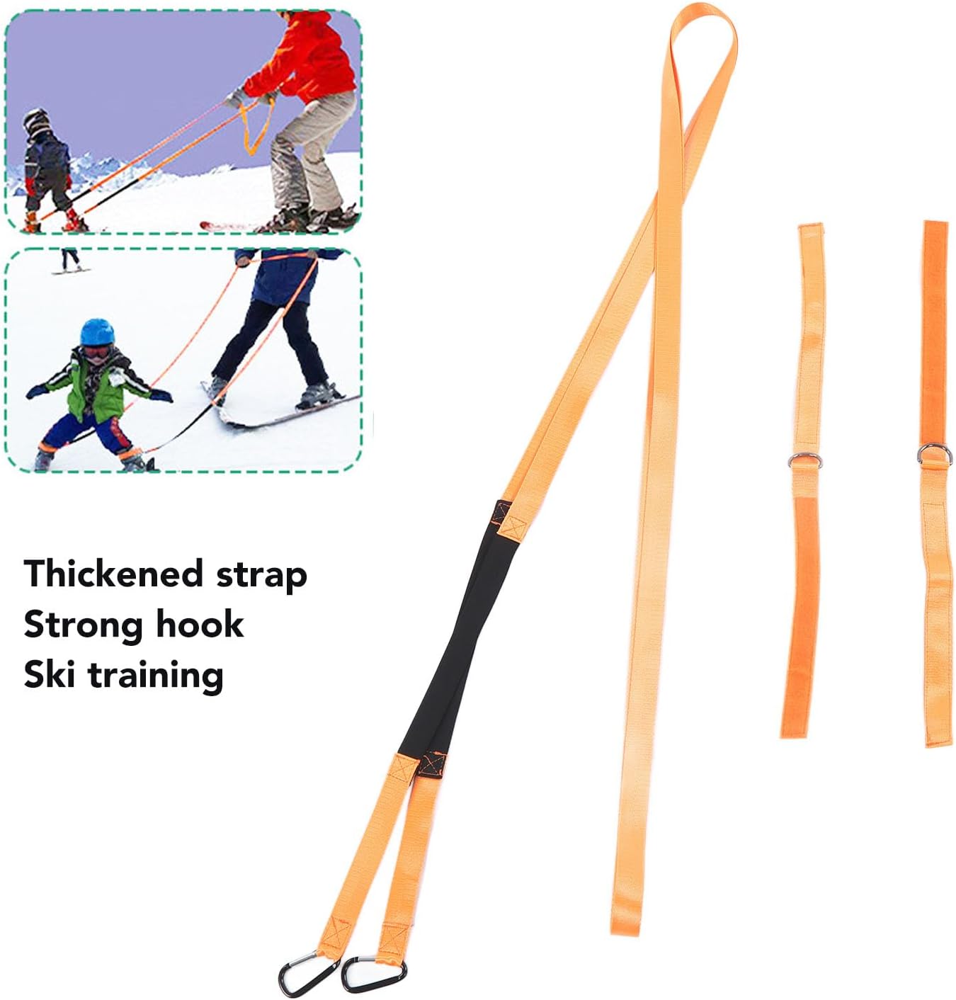 Ski Trainer, Shock Absorbing Nylon D Hook Design Easy to Use Ski Safety Belt for Kids Beginners Ski Lessons Training Sessions