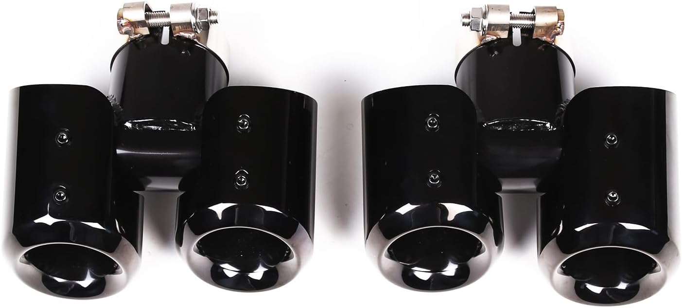 Tailpipe Exhaust Muffler Tail Pipe Trim Exterior Accessories Compatible with Ineos Grenadier 2020-2026 stainless steel Dual Exhaust Ports Tail Pipe Trim (Black)